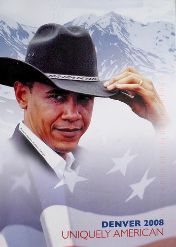 obama cowboy hat advertisement